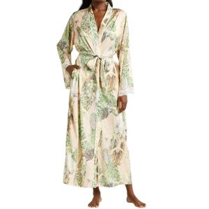 Kilo Brava Satin Maxi Robe Size M Poised Peacock Cottagecore‎